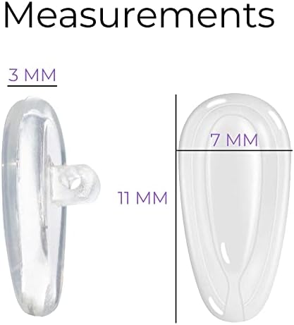 GMS Optical Comfort Line - 7mm Regular Wide/11mm Small Length - Air Bag Screw-in Soft Silicone Nose Pads for Glasses, Sunglasses, Glasses Repair Kit with Screws, Keep Glasses from Sliding (5 Pair)