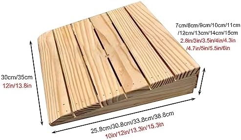 Gtzly Threshold Ramp, Threshold Ramps for Doorways 2.8In-6 in, Wooden Portable Wheelchair Ramp/Outdoor Entry Curb Ramp, Non Slip Driveway Ramp for Mobility Walker (Size : 30x25.8x7cm/12x10x2.8in)