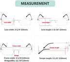 Eyekepper Frameless Eyeglasses Men - Rectangle Rimless Eyewear Silver