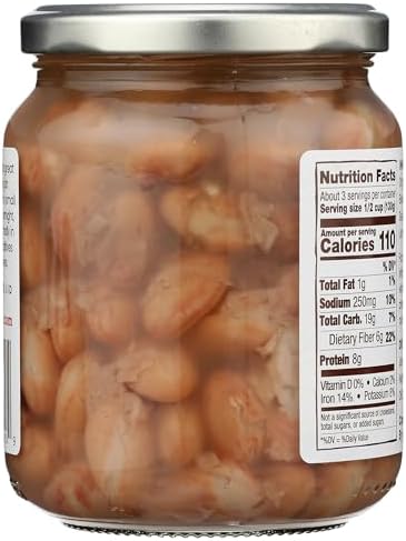 Jovial 100% Organic Borlotti Beans - Borlotti, Organic Borlotti, No Saturated Fat, Gluten Free, Recyclable Glass, Great Source of Fiber, No Additives or Preservatives, Product of Italy - 13 Oz