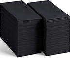 100 Linen-Feel Black Paper Napkins - Decorative Cloth-Like Black Dinner Napkins - Soft And Absorbent. For Kitchen, Party, Wedding, Bathroom Or Any Occasion. (Pack of 100)