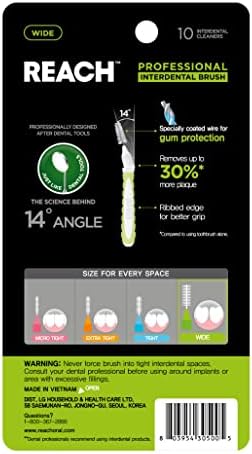 Reach Interdental Brush Cleaners, 1.3mm, Wide, Sensitive Gum Protection, Plaque Remover for Teeth, Braces Flossers, Braces Brush, Dental Toothbrushes, Oral Care, 1 Pack, 10 Count