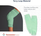 Rolyan Premium Gel Heel/Elbow Protector, X-Large, Green, Soft Terry Cloth Padding with Removable Gel Pad, Latex-Free & Machine Washable, Pair of Cushioned Sleeves for Pressure Relief