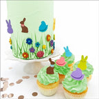 Sugar Robot Edible Easter Cupcake Toppers for Cake Decorating - Edible Bunnies Decor - Bunnies & Chicks Cake Toppers and Cupcake Toppers - Decoration Made in the USA - Premium Crafted