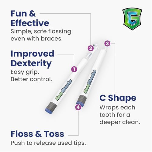GumChucks Floss for Teeth - Flossing for Kids and Adults - Orthodontic Flossers for Braces - Dental Gum Floss Picks for All Ages (Starter Pack)