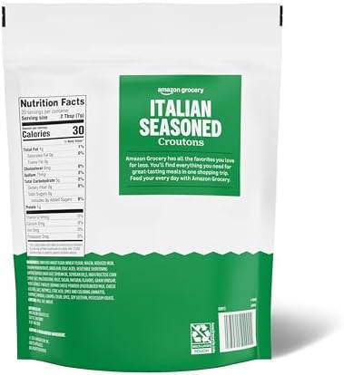 Amazon Grocery, Italian Seasoned Croutons, 5 Oz (Previously Amazon Fresh, Packaging May Vary)