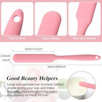 Patelai Non Stick Wax Spatulas Silicone Waxing Sticks Waxing Applicator Hair Removal Large Reusable Scraper Large Area Hard Wax Sticks for Home Salon Body Use Mixing Resin(Sun Pink)
