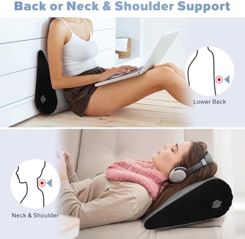 USHMA Inflatable Wedge Pillow for Traveling, Portable Blow up Travel Wedge Pillow for Sleeping in Bed, Fast Inflation & Deflation Inflatable Bed Wedge, Ideal for Home, Travel, and Outdoor