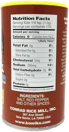 Konriko - Creole Seasoning 6 oz - Wheat Free - Gluten Free - No MSG - Pack of 2
