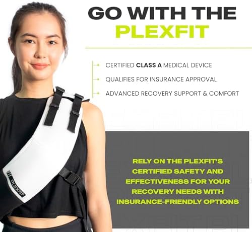 Athletic Arm Sling Class A Medical Device - Shoulder Sling Immobilizer for Injury Support - For Elbow & Wrist Too - Men & Women (Large Left, White & Black)