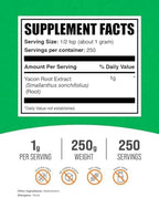 BulkSupplements.com Yacon Root Extract Powder - Sugar Substitute, Natural Fiber Sweetener - Gluten Free, 1g per Serving, 250g (8.8 oz) (Pack of 1)