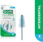GUM Proxabrush Go-Betweens Refills - Wide - Compatible with GUM Permanent Handle - Reusable Interdental Brushes - Soft Bristled Dental Picks, 8 Count