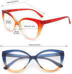 Cat Eye Reading Glasses for Women-Blue Light Reading Glasses for Women Readers with Flexible Spring Hinges, Anti-Glare Readers 1.25+