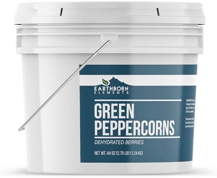Earthborn Elements Dehydrated Green Peppercorns 1 Gallon Bucket, Whole Peppercorns, Mild Flavor