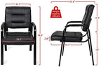 SUPER DEAL Office Guest Chair Bonded Leather Executive Side Chair Reception Chair with Solid Metal Frame Home Office Furniture