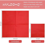 300 Count Red Cocktail Napkins,2-Ply Red Paper Napkins,Disposable Beverage Napkins for Bar,Weddings, Birthday,Party