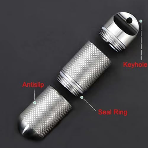 2 Compartments Design Titanium Portable Keychain Pill Holder, Waterproof Pill Box Container Mini Pill Organizer for Travel Purse Pocket
