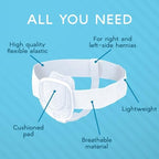 Adamson Inguinal Hernia Support Belt for Men & Women - Fits Left or Right Side - Post-Surgery Groin Hernia Truss - Adjustable Waist Strap