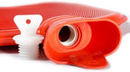 Peterpan Oversized Rubber Hot Water Bottle with Fleece Cover and Silicone Lanyard, XXX-Large, BPA & PVC Free, 3-Liter Capacity, for Pain Relief and Warmth, Red