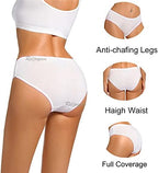 Women’s 100% Cotton Disposable Underwear Mid waist Panties for Travel Hospital Stays Underpants White(10pack)
