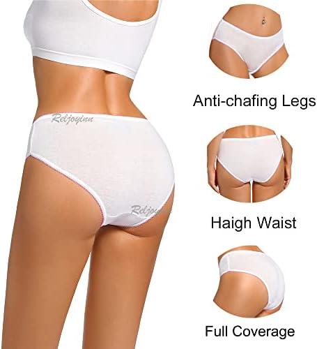 Women’s 100% Cotton Disposable Underwear Mid waist Panties for Travel Hospital Stays Underpants White(10pack)