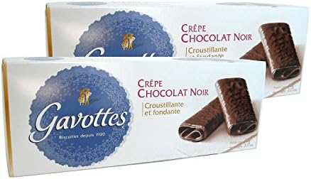 Gavottes - Crispy Lace Crepes From France Covered in Dark Chocolate 2 Packs 2x18 Crepes 2x3.2oz (10 PACK)