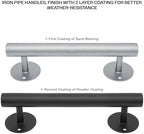 1 FT Black Matte Heavy Duty Stair Railing, Iron Short Staircase Handrail for Indoor Stairs - Outdoor Hand Railings for Garage, Basement, Porch Steps, Safety Grab Bars for Handicap, Seniors
