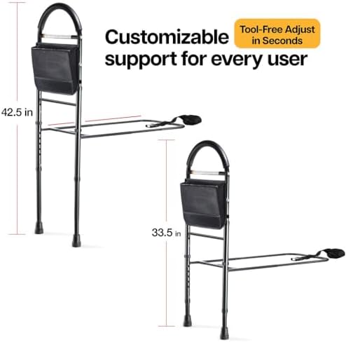 Medical king Bed Rails for Elderly Adults Safety Bed Assist Rails for Seniors with Adjustable Heights ASTM Approved Easy to get in or Out of Bed with Floor Support