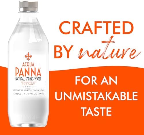 Acqua Panna Natural Spring Water, 16.9 Fl. Oz. Plastic Bottles, Pack of 24