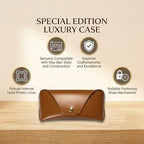 Compatible with Ray Ban Case,Brown Leather Compatible with Rayban Sunglasses Case Fit for Ray-Ban Meta Smart Glass.