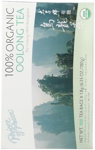 Prince of Peace Organic Oolong Tea, 100 Tea Bags – 100% Organic Black Tea – Unsweetened Black Tea – Lower Caffeine Alternative to Coffee – Herbal Health Benefits