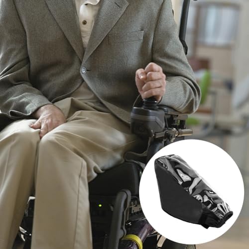 Power Wheelchair Armrest Cove-r, Electric Wheelchair Joystick Protec-tor Cove-r, Waterproo-f Electric Arm Control Cove-r with Adjustable Strap(COLOR:black)