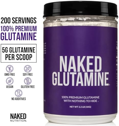 Pure L-Glutamine Made in The USA - 200 Servings - 1,000g, 2.2lb Bulk, Vegan, Non-GMO, Gluten and Soy Free. Minimize Muscle Breakdown & Improve Protein Synthesis. No Additives