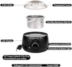 SAEUYVB Professional Digital Wax Warmer with Lid and 16oz Pot for Hair Removal (Black)