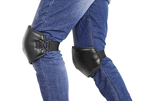 PU Leather Motorcycle Knee Pads Windproof Leg Gaiter Winter Warm Leggings Covers Thermal Fleece Lining Cycling Knee Brace Support Protective Guard with Adjustable Strap for Motorcycle Bike Winter Ski