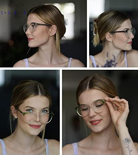 Eyekepper Stylish Ladies Oversized Reading Glasses - 4 Pack Large Round Readers for Women,+2.00