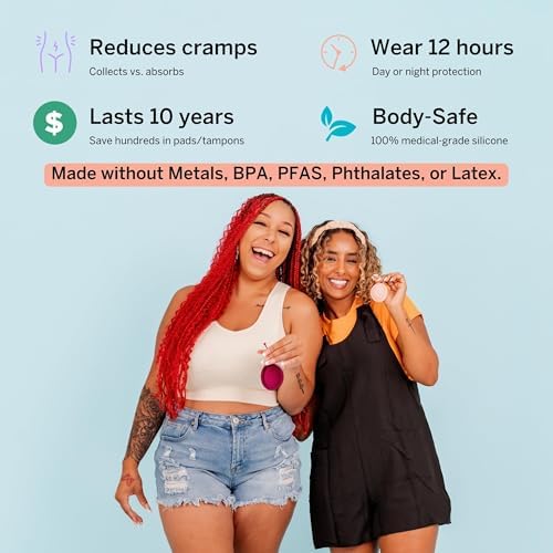 Pixie Menstrual Disc for Feminine Care - Ranked 1 for Best Tampon Alternative Period Disc - 100% Medical-Grade Silicone - Removes Like a Tampon - Wear 12 Hours - Capacity of 7 Tampons (Large)