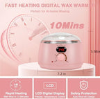 Waxing Kit -Digital Wax Warmer Machine for Hair Removal with 4 Packs of Hard Wax Beads & Silicone Pot for Full Body, Legs, Face, Eyebrows, Bikini, Brazilian at Home Waxing Kit for Women Men