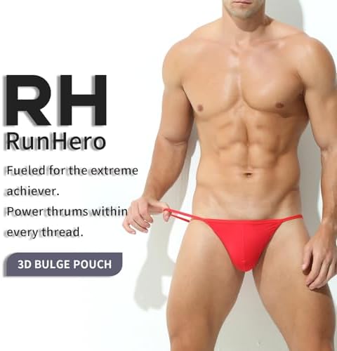 Mens Thongs Brief, Soft and Breathable Ice Silk Comfort G-String Underwear for Daily and Sports Wear