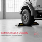 Pyle Curb Garage Vehicle Floor Stopper for Parking Safety 1PC Heavy Duty Rubber Parking Lot Driveway Stopper, For Car Vans Trucks Tire Wheel Guide Block Protect Bumper- Pyle PCRSTP11
