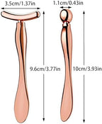 Pimoys 2 Pcs Metal Eye Cream Applicator Face Roller Massager Tool,Eye Massage Wand Stick Women for Facial Massager for Reducing Puffiness Wrinkle gift for women
