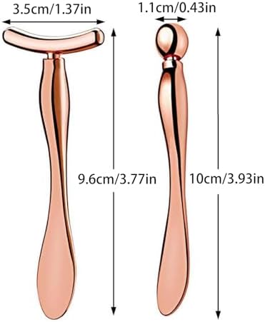 Pimoys 2 Pcs Metal Eye Cream Applicator Face Roller Massager Tool,Eye Massage Wand Stick Women for Facial Massager for Reducing Puffiness Wrinkle gift for women