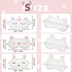 Geyoga 6 Pcs Sleep Mask Cute Unicorn Bunny Cat Sleeping Eye Cover Funny Soft Plush Blindfold Animal Shade Eyeshade Eye Covers for Women Adult Travel Nap Night Sleeping