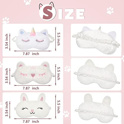 Geyoga 6 Pcs Sleep Mask Cute Unicorn Bunny Cat Sleeping Eye Cover Funny Soft Plush Blindfold Animal Shade Eyeshade Eye Covers for Women Adult Travel Nap Night Sleeping