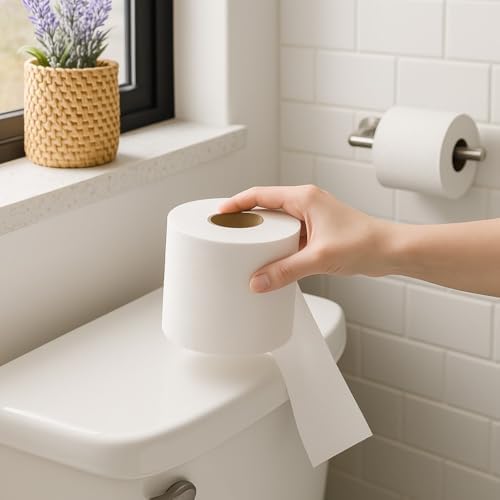 1000-Sheet Toilet Paper 12 Rolls – Soft, Strong & Septic-Safe 1-Ply Bathroom Tissue, Long-Lasting Bath Tissue for Home, Office, RV & Travel Use