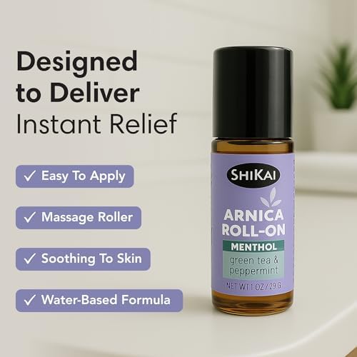 ShiKai Arnica Roll On - Instant Cooling Effect (1 oz) | with Naturally Soothing Menthol & Peppermint | Non-Greasy, Fast-Absorbing Topical Muscle Care