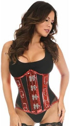 Daisy corsets Women's Top Drawer Metallic Pvc & Fishnet Steel Boned Under Bust Corset