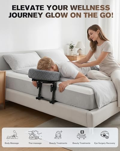 Massage Headrest for Bed, Massage Face Cradle at Home, Adjustable 18" Height Massage Head Holder for Sleeping Mattress, Comfortable Face Down Pillow After Eye Surgery