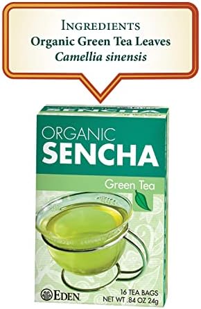 Eden Organic Sencha Green Tea, Japanese, Uji Cha, 16 Unbleached Manila Tea Bags/Box (3-Pack)