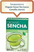 Eden Organic Sencha Green Tea, Japanese, Uji Cha, 16 Unbleached Manila Tea Bags/Box (3-Pack)